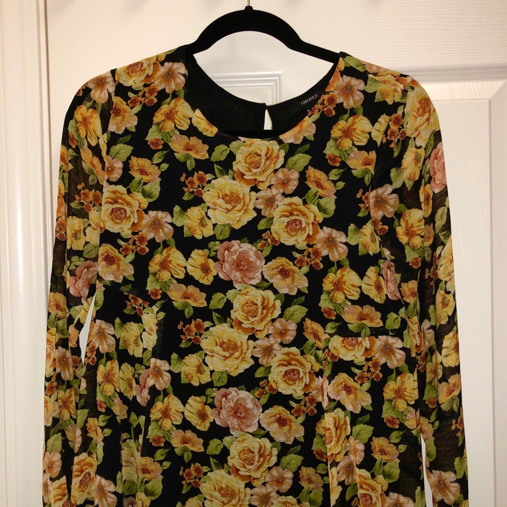 Forever 21 Babydoll Long Sleeve Dress